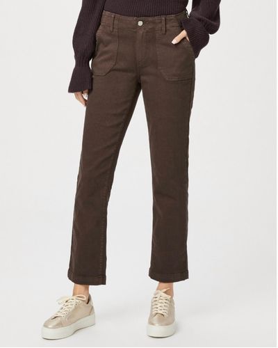 PAIGE Mayslie Straight Ankle Pant - Brown