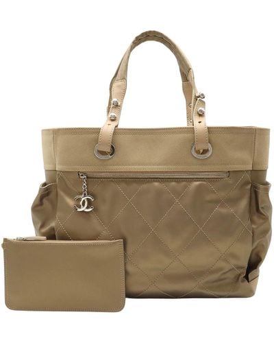 Chanel Biarritz Leather Tote Bag (pre-owned) - Natural