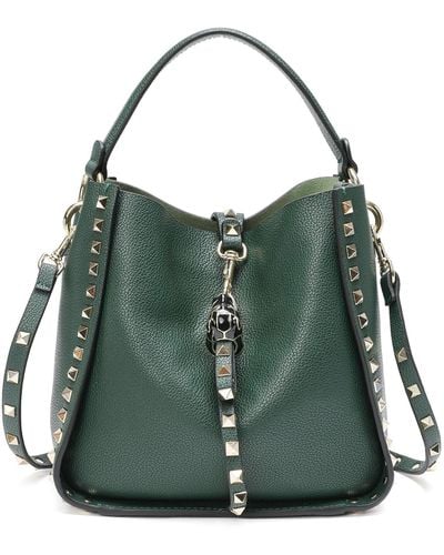 Tiffany & Fred Full-grain Leather Hobo/ Shoulder Bag - Green