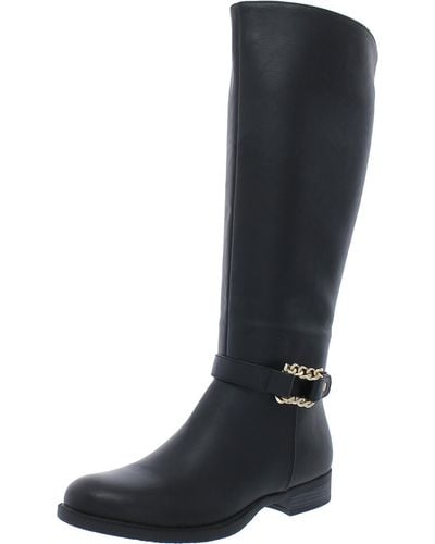 New York & Company Bhfo Faux Leather Zipper Knee-high Boots - Black