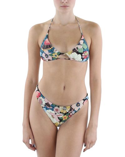 O'neill Sportswear Juniors twiggy Madrid Floral Slide Bikini Swim Top - Black