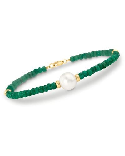 Ross-Simons Beaded Emerald Bracelet - Green