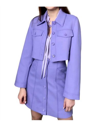 Dorothee Schumacher Cropped Casual Attraction Jacket - Purple