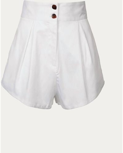 Adriana Degreas Solid Pleated Short - White