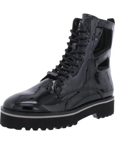 Kendall + Kylie Langmore-bootie Patent Lace Up Combat & Lace-up Boots - Black