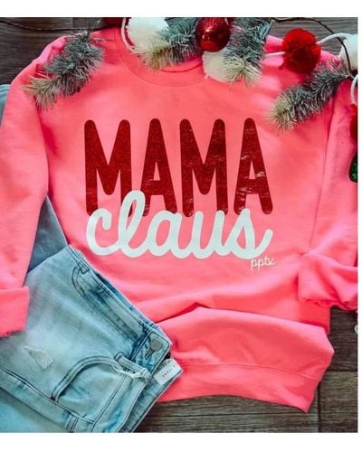 Gildan Mama Claus Sweatshirt - Pink