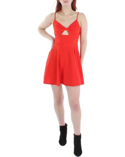 B Darlin Juniors Knit Cut-out Mini Dress - Red