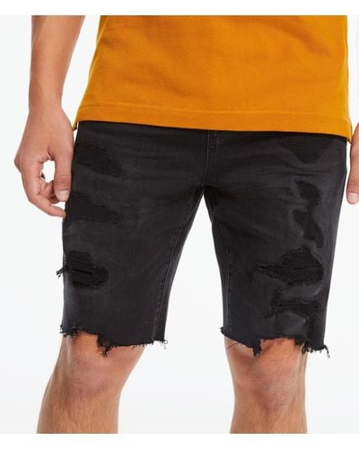Aéropostale Slim Denim Shorts 9.5" - Black