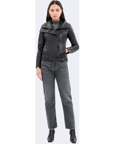 Dawn Levy Angular Leather Jacket - Black