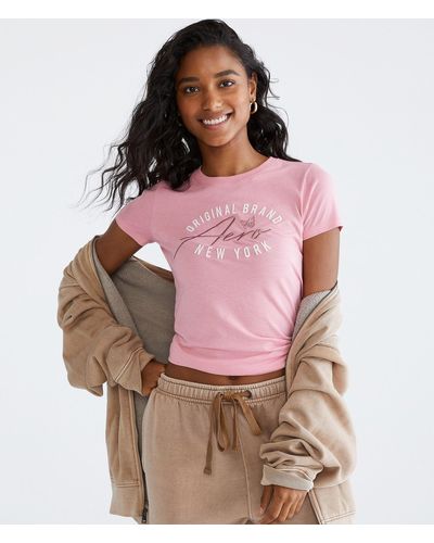 Aéropostale Original Brand Butterfly Graphic Tee - Pink