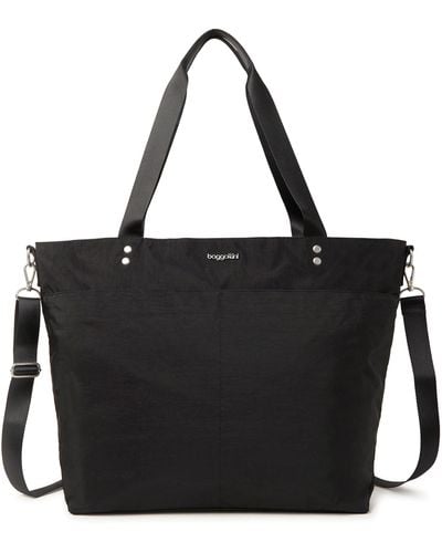 Baggallini Large Carryall Tote Bag With Crossbody Strap - Black