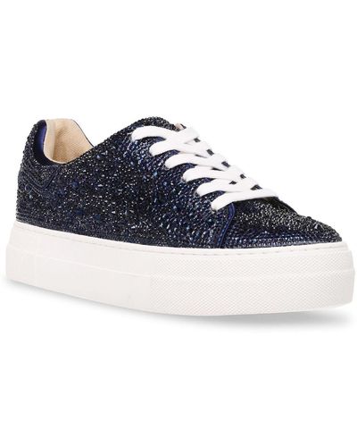 Betsey Johnson Sidny Rhinestone Sneakers Lace-up Shoes - Blue
