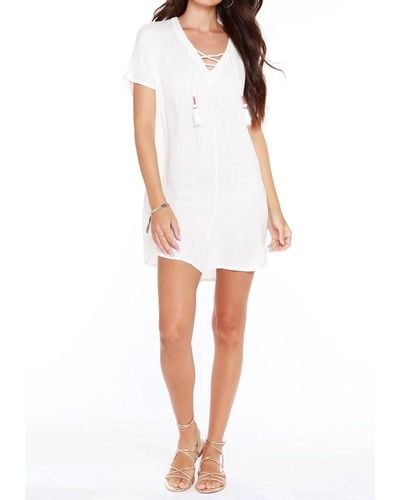 Bobi Lace Front Dress - White