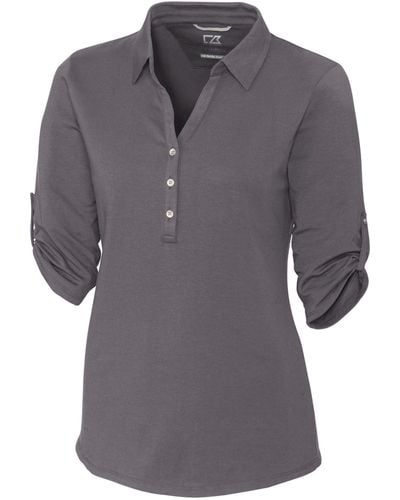 Cutter & Buck Ladies' Elbow-sleeve Thrive Polo Shirt - Gray
