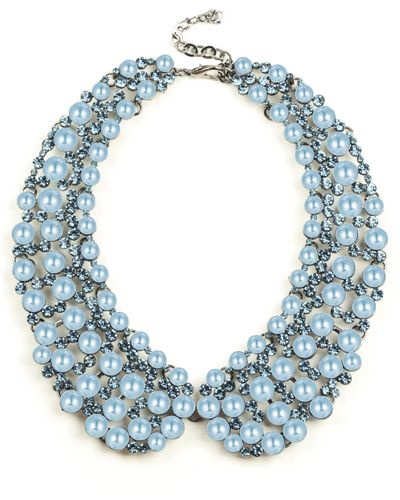 Eye Candy LA Diana Statement Necklace - Light - Blue