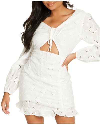 Quiz Cotton Short Mini Dress - White