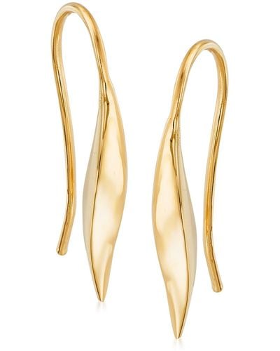Ross-Simons Italian 14kt Gold Curved Drop Earrings - Yellow