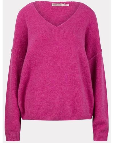 EsQualo V Neck Sweater - Pink