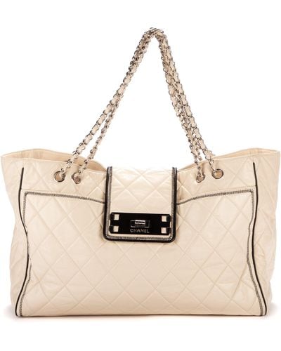 Chanel Mademoiselle Lock East West Tote - Natural