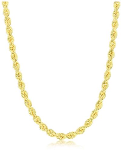 Simona Sterling Silver 4.5mm Loose Rope Chain - Plated - Metallic