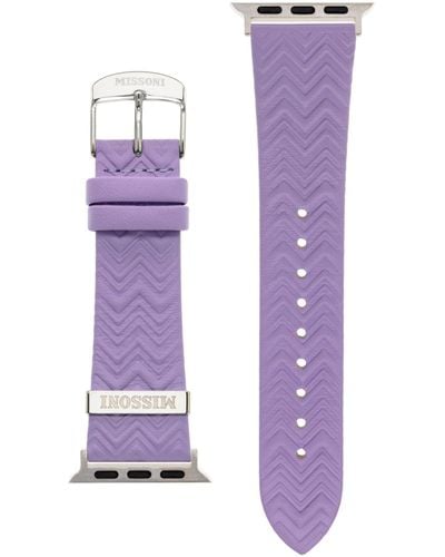 Missoni Zigzag Leather Apple Watch Strap - Purple
