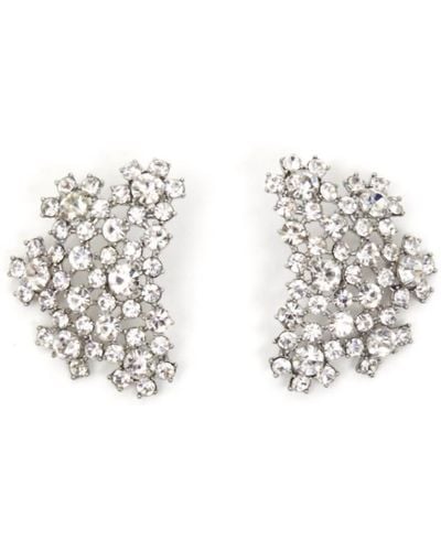 Clare V. Encrusted Statement Studs Earrings - Metallic