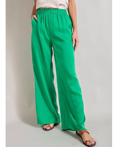Eesome Straight Leg Pocket Pants - Green