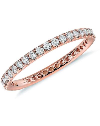 Suzy Levian 14k Rose Gold 1/2 Ct Tdw Diamond Eternity Band Ring - Red
