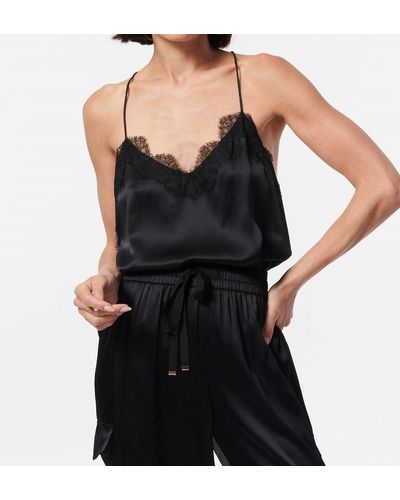 Cami NYC Racer Charmeuse Camisole - Black