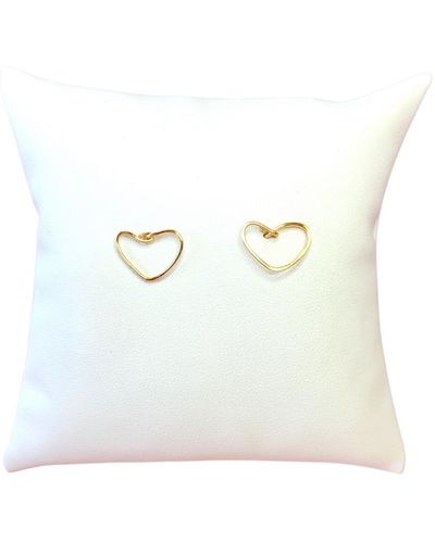 A Blonde and Her Bag Stud Hearts - White