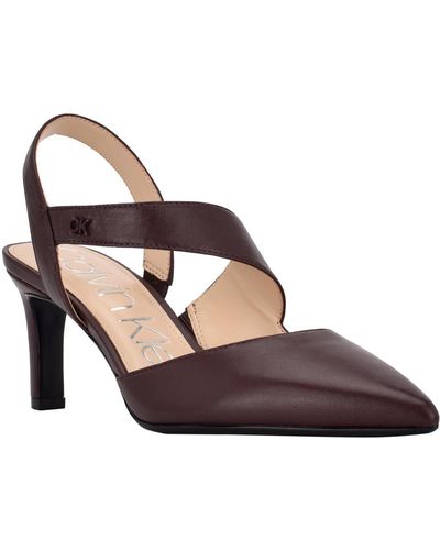 Calvin Klein Larin Padded Insole Slingback Pumps - Brown