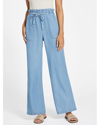 Guess Factory Collette Chambray Pants - Blue