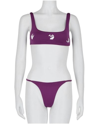 Off-White c/o Virgil Abloh Swimming Man Bikini Set - Purple