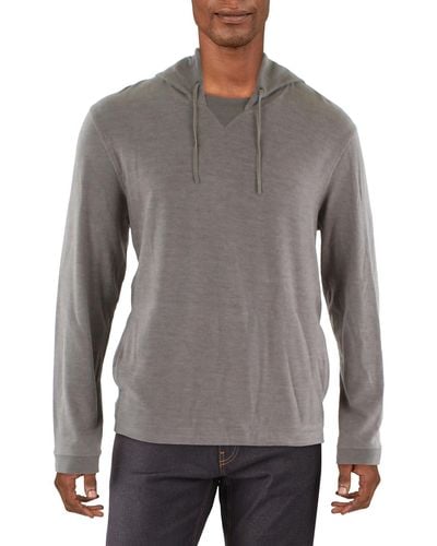 Kenneth Cole Heathered Hooded Pullover Sweater - Gray