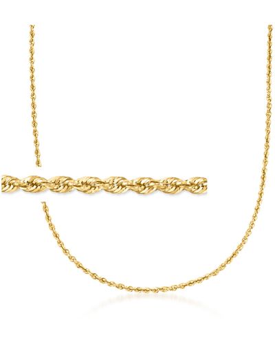 Ross-Simons 3.2mm 14kt Yellow Gold Rope Chain Necklace - Metallic