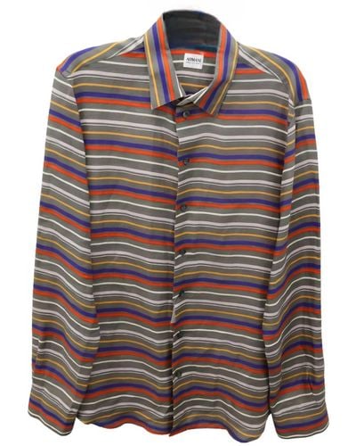 Armani Striped Button Down Shirt - Brown