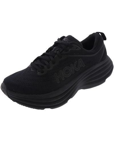 Hoka One One Bondi 8 Mesh Running Athletic And Training Shoes - Black