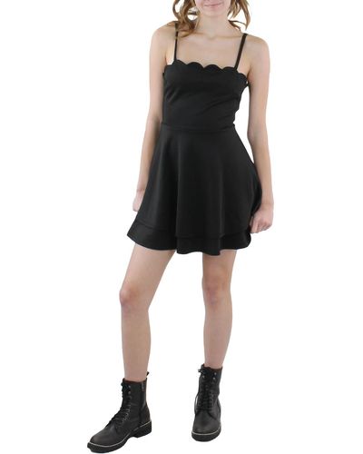 Speechless Juniors Party Mini Fit & Flare Dress - Black