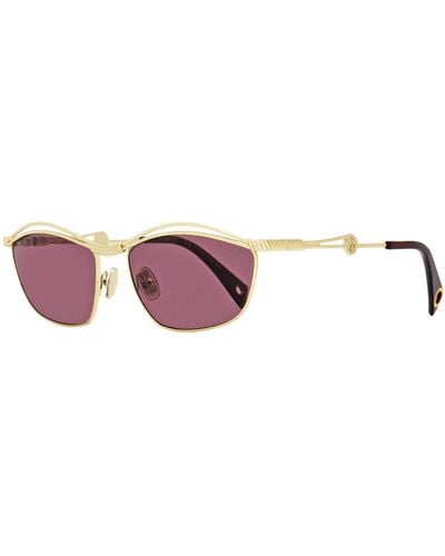 Lanvin Oval Sunglasses Lnv111s 718 Gold/ruby 59mm - Black