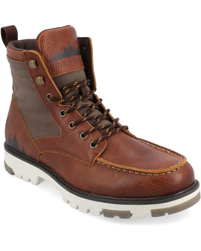 Territory Timber Water Resistant Moc Toe Lace-up Boot - Brown