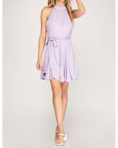 She + Sky Get Their Attention Dress - Purple