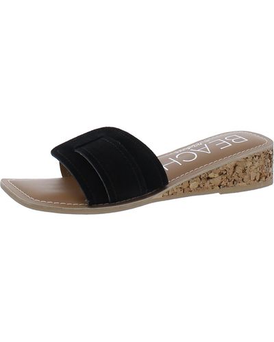 Matisse Baja Leather Slip-on Wedge Sandals - Brown