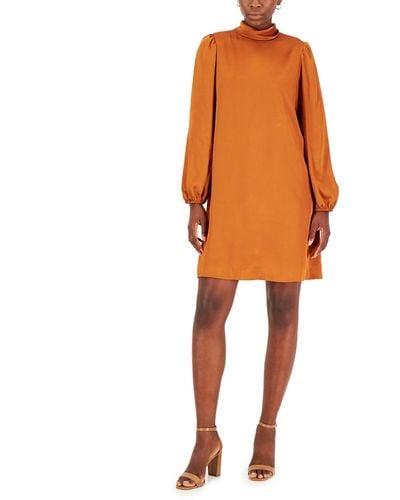 INC Tie Back Mini Shift Dress - Orange