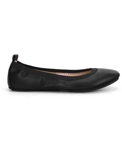 Yosi Samra Nina Foldable Ballet Flat In Black Peta-approved Vegan Leather