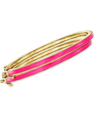 Ross-Simons Pink Enamel Jewelry Set: 2 Bangle Bracelets
