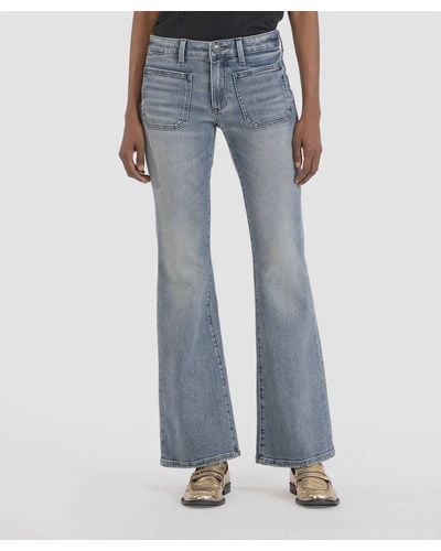 Kut From The Kloth Ana High Rise Flare Jean In Glamor Wash - Blue