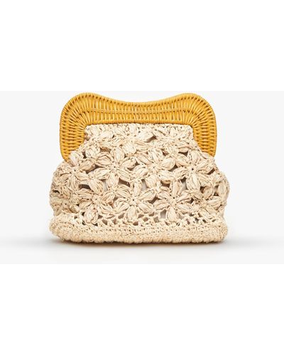 Kayu Willow Knitted Straw Clutch Bag - Natural