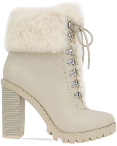 BCBGeneration Pelica Ankle Leather Booties - Natural