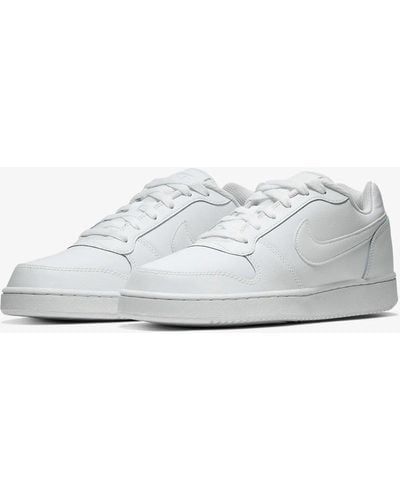 Nike Ebernon Low Aq1779-100 Leather Basketball Sneaker Shoes Td38 - Gray