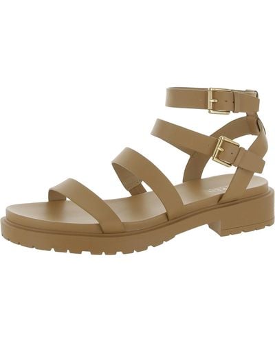 Lauren by Ralph Lauren Kayleen Leather Strappy Ankle Strap - Natural
